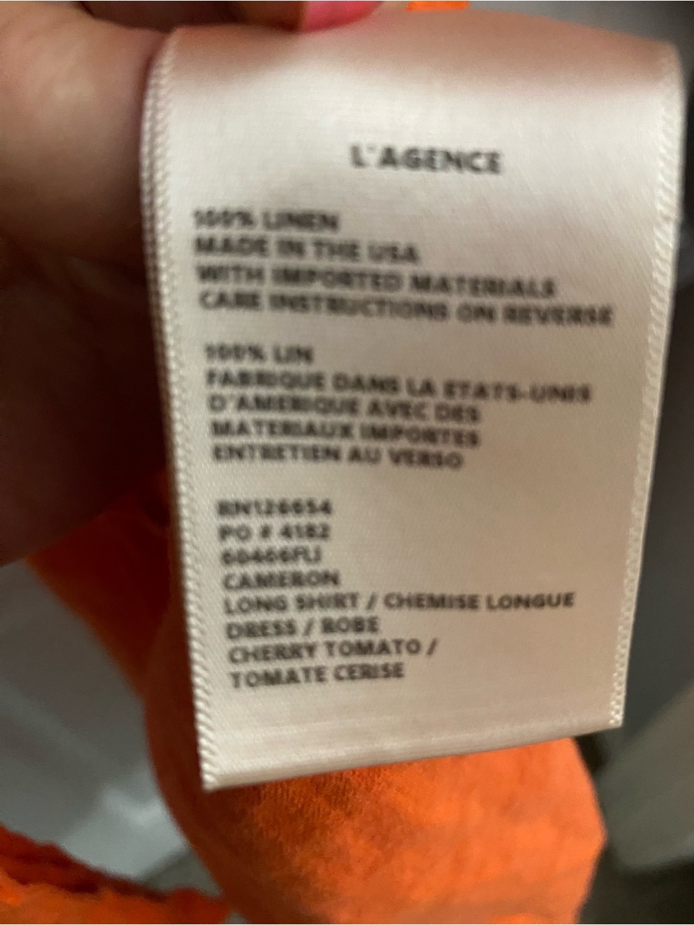 L'AGENCE cameron dress cherry tomato Sleeve Maxi Dress, side slits - Picture 5 of 6